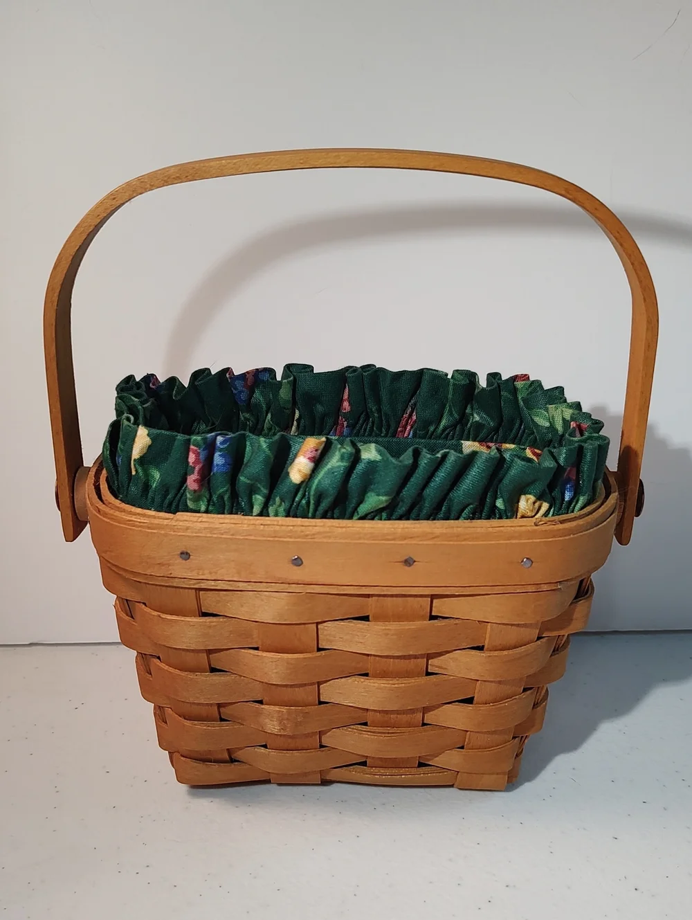 Longaberger 1997 American Cancer Society Basket, Liner And Plastic Protector